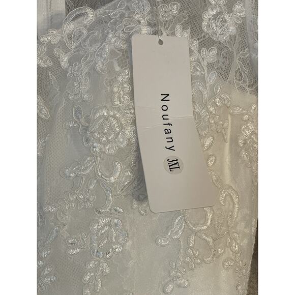 Short Wedding Dress With Short Sleeves Lace Appliques Bridal Gown Size 3XL NEW - Picture 2 of 3